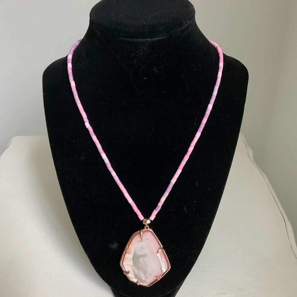Kendra Scott Pink Necklace with Natural Stone Pendant - Picture 3 of 5